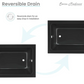 Voltaire 48"x32" Reversible Drain Drop-In Bathtub in Matte Black