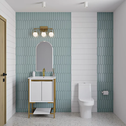 Marseille 24" Bathroom Vanity in White and Brushed Gold