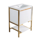 Marseille 24" Bathroom Vanity in White and Brushed Gold