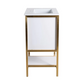Marseille 24" Bathroom Vanity in White and Brushed Gold