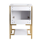 Marseille 24" Bathroom Vanity in White and Brushed Gold