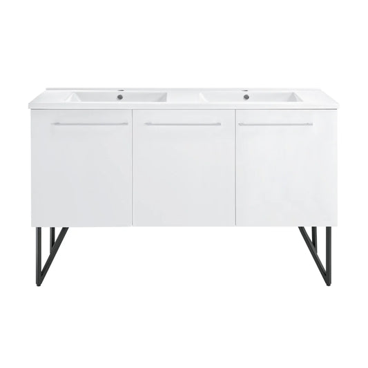 Annecy 60 Double, Brushed Grey, Two Doors, One Drawer, Bathroom Vanity