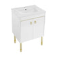 Lumiere 24" Freestanding, Bathroom Vanity in Glossy White and Gold