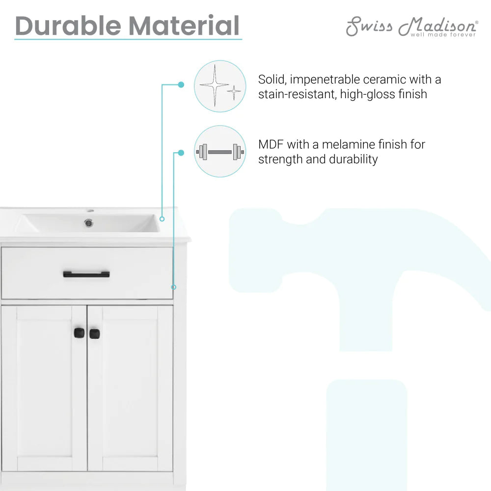 Burdon 24" Bathroom Vanity in White