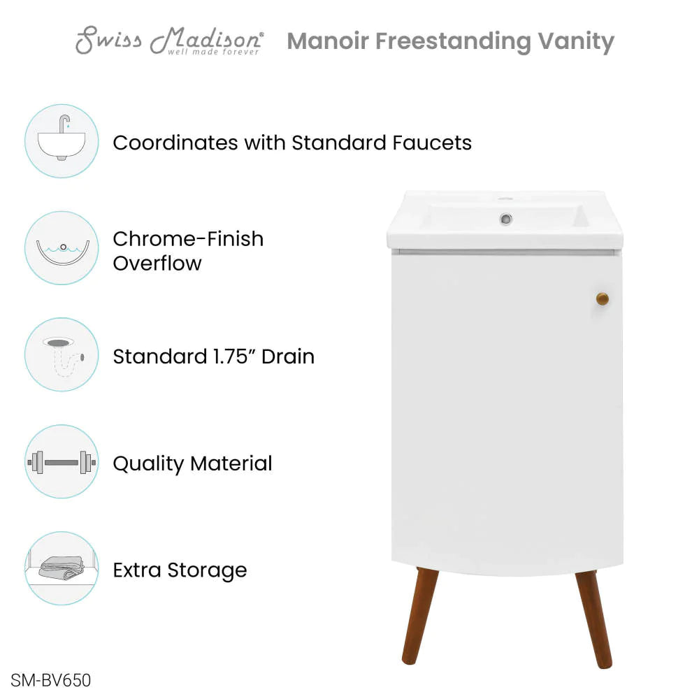 Manoir 18" Bathroom Vanity in White