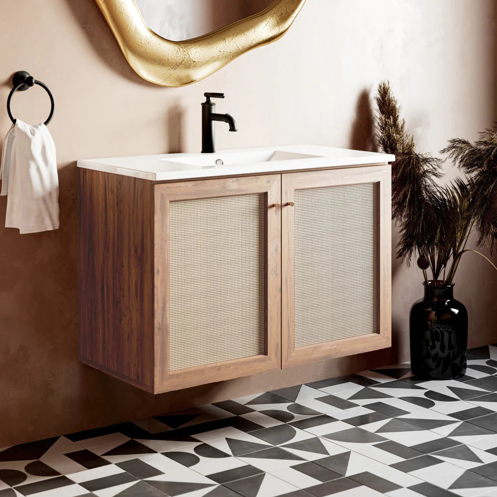 Classé 36" Wall-Mounted Bathroom Vanity in Oak