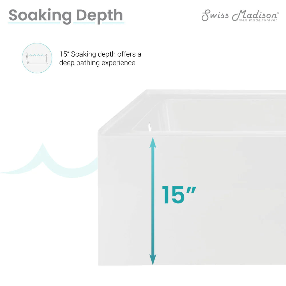Voltaire 72" x 36" Left-Hand Drain Alcove Bathtub with Apron