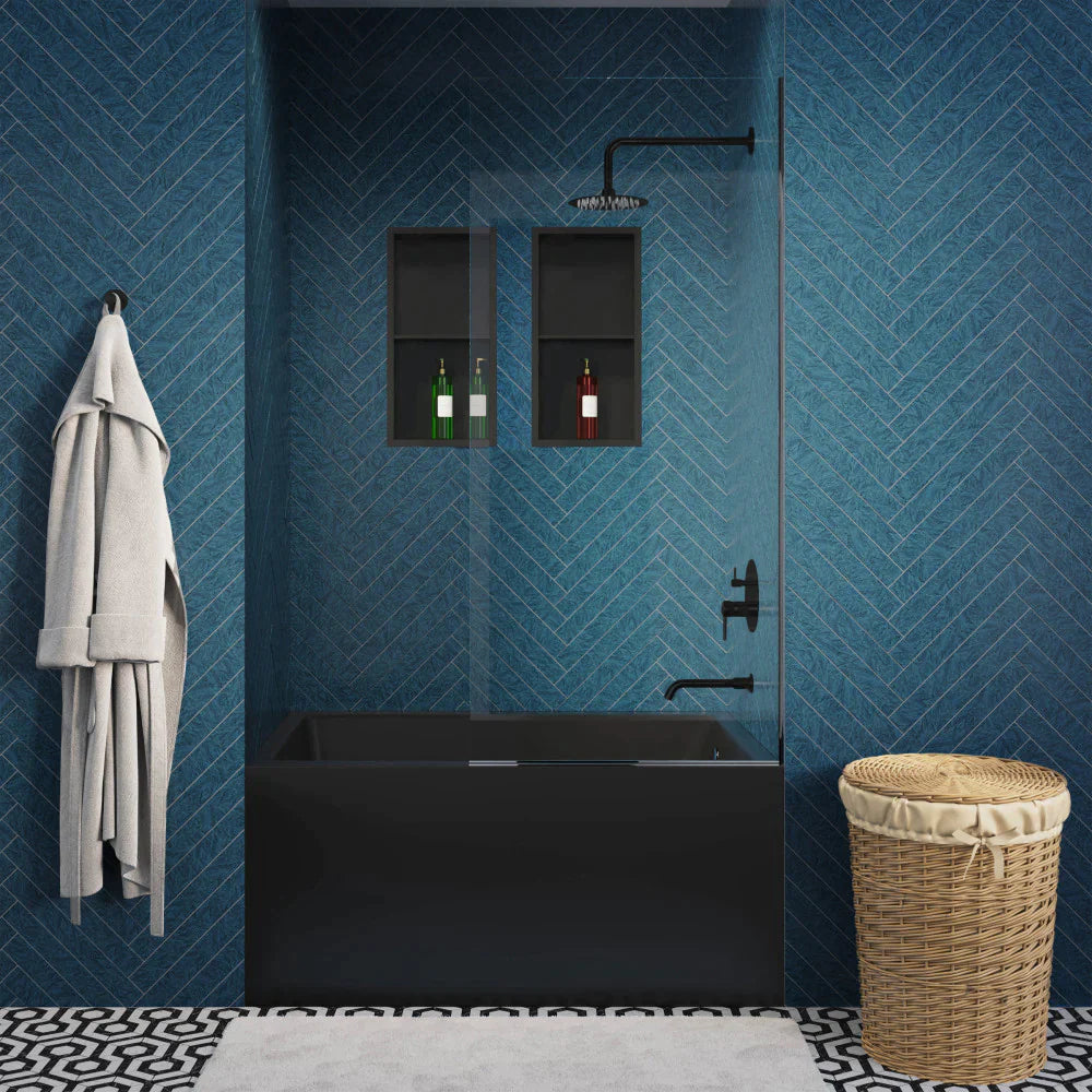 Voltaire 48" X 32" Left-Hand Drain Alcove Bathtub with Apron in Matte Black