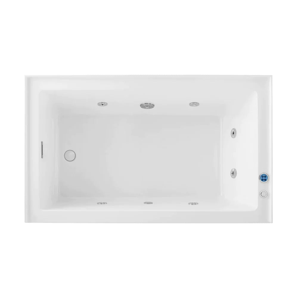 Avancer 60" x 36" Right-Hand Drain Rectangular Alcove Whirlpool Bathtub with Apron