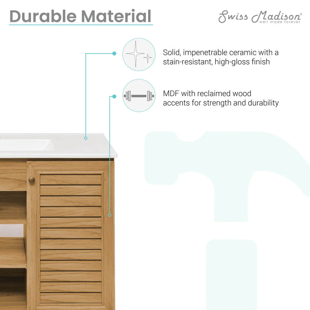 Bron 36" Bathroom Vanity in Oak