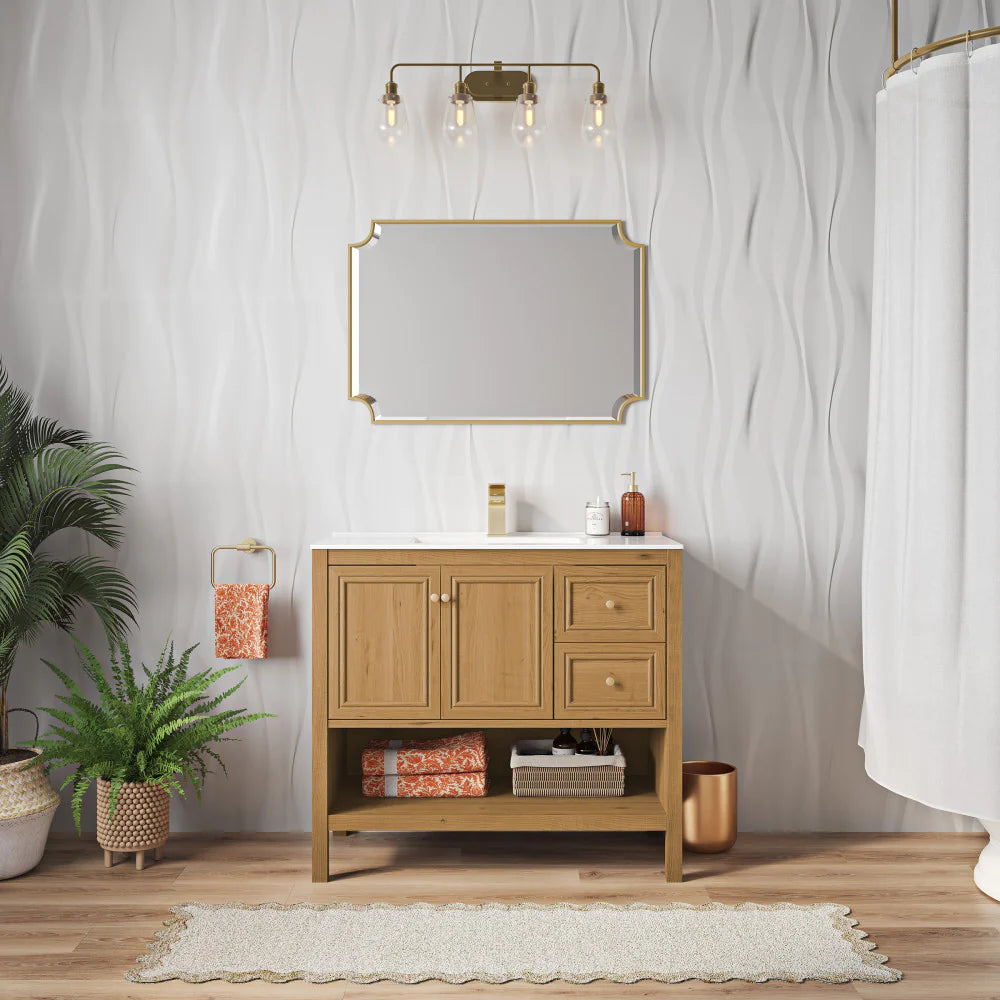 Château 36" Bathroom Vanity in Natural Oak