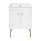 Lumiere 24" Freestanding, Bathroom Vanity in Glossy White and Gold