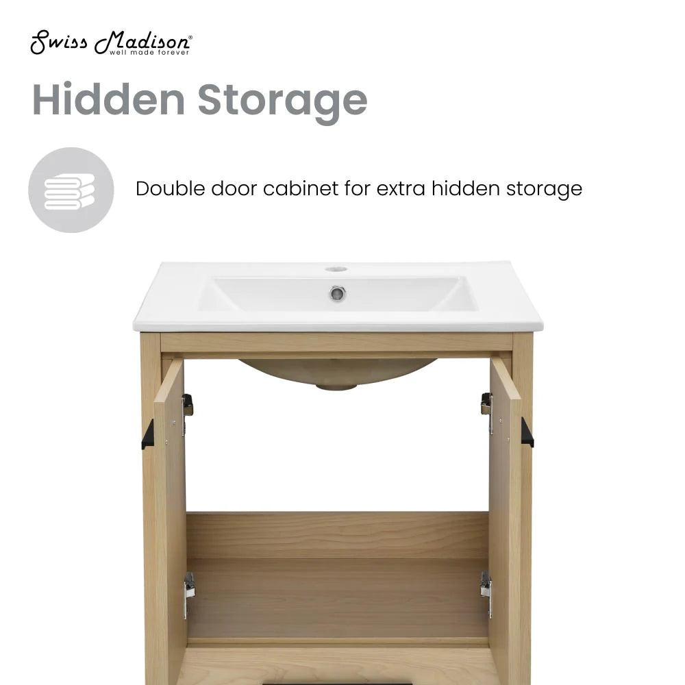 Virage 24 Freestanding, Bathroom Vanity in Natural Oak