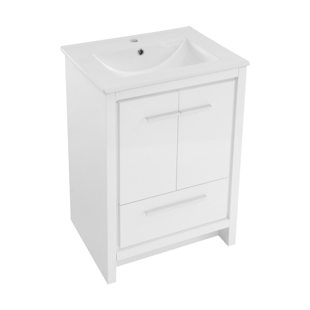 Virage 24" Freestanding, Bathroom Vanity in Glossy White