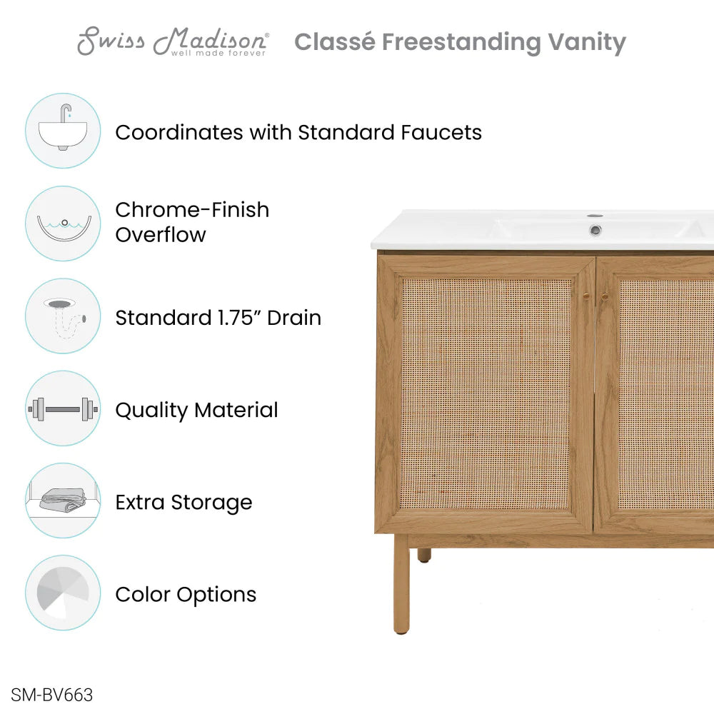 Classe 36" Bathroom Vanity in Oak