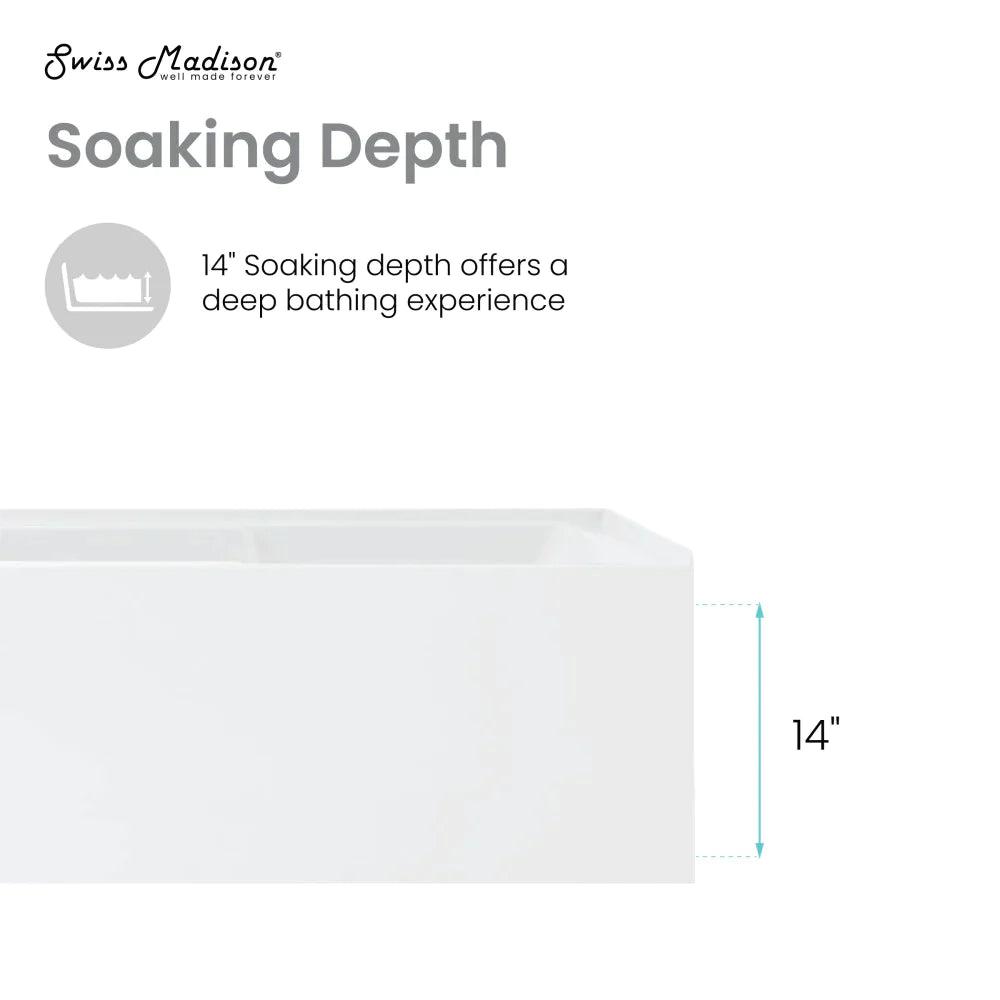 Voltaire 48 x 30" Right-Hand Drain Alcove Integrated Armrest Bathtub with Apron.