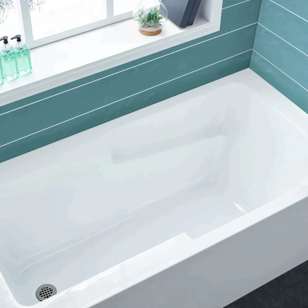 Voltaire 60" X 32" Left-Hand Drain Alcove Bathtub with Apron in Bisque