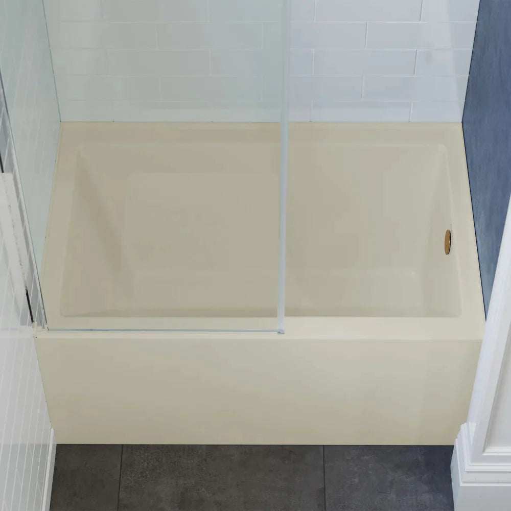 Voltaire 48" X 32" Left-Hand Drain Alcove Bathtub with Apron in Bisque