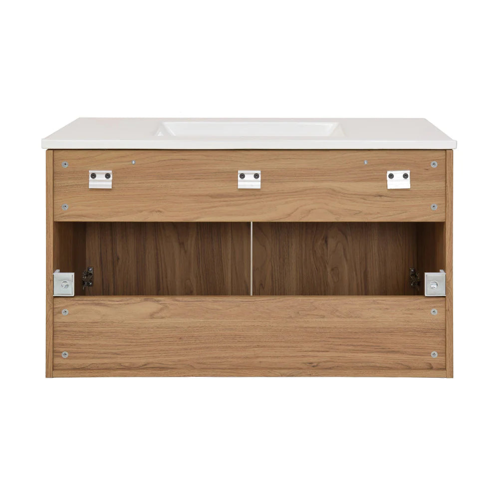 Classé 36" Wall-Mounted Bathroom Vanity in Oak
