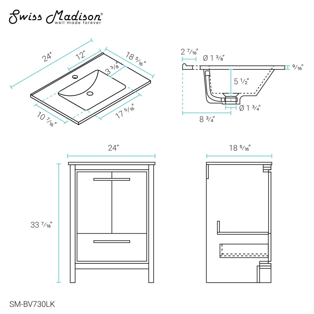 Virage 24 Freestanding, Bathroom Vanity in Natural Oak